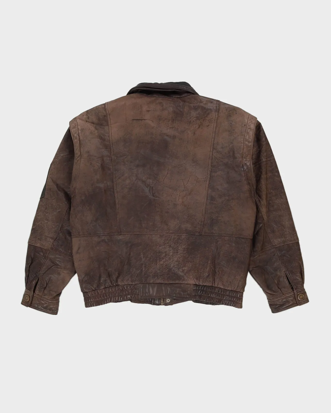 00s Brown Leather Jacket - M