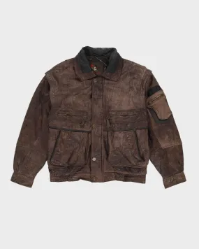 00s Brown Leather Jacket - M