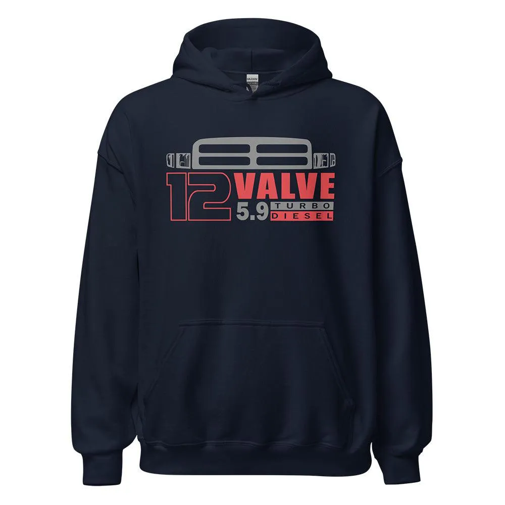 12 Valve Diesel Hoodie Sweatshirt With 2nd Gen Ram Grille