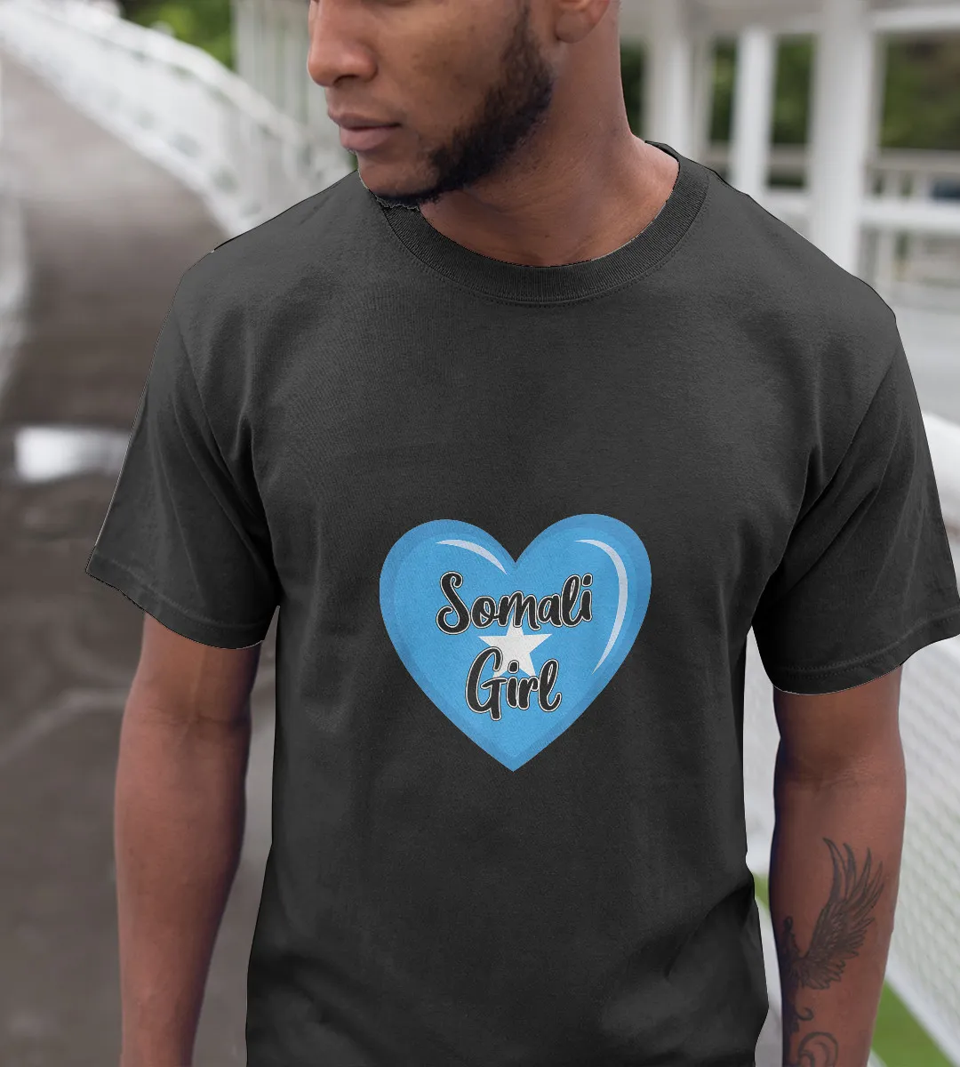 1sttheworld T-Shirt - Heart Somalia Flag T-Shirt Black A35