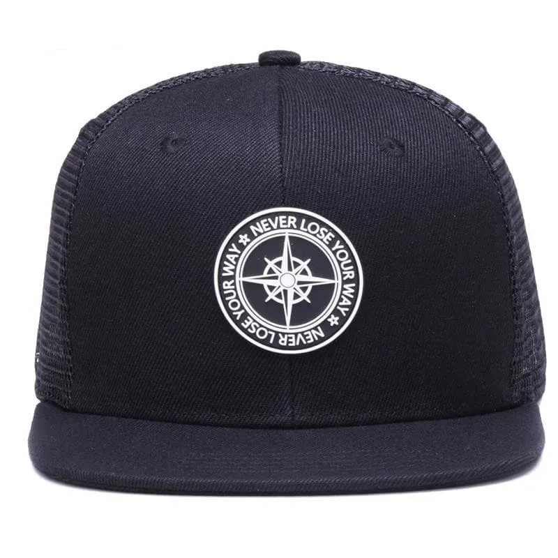 6panels Bone Black Mesh Truck Hip Hop Caps for Men and Women