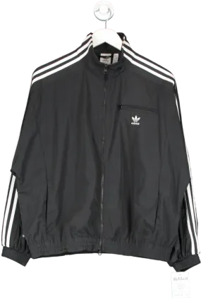 adidas Grey Three Stripe Windbreaker Jacket UK 10