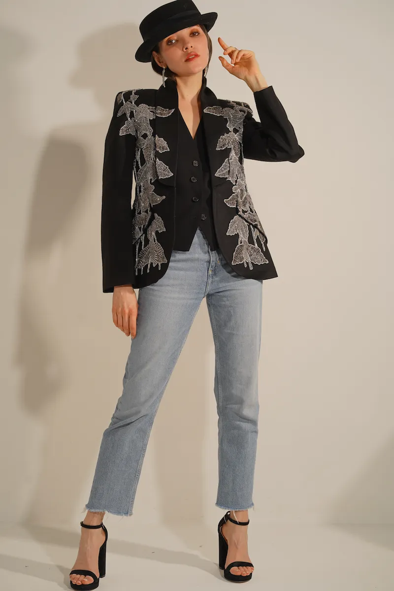 AGNES BLACK BEADED JACKET