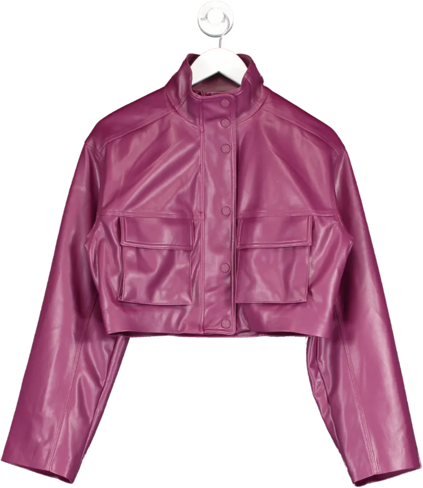 alo yoga Purple Faux Leather Power Hour Jacket UK S