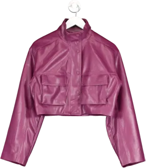 alo yoga Purple Faux Leather Power Hour Jacket UK S