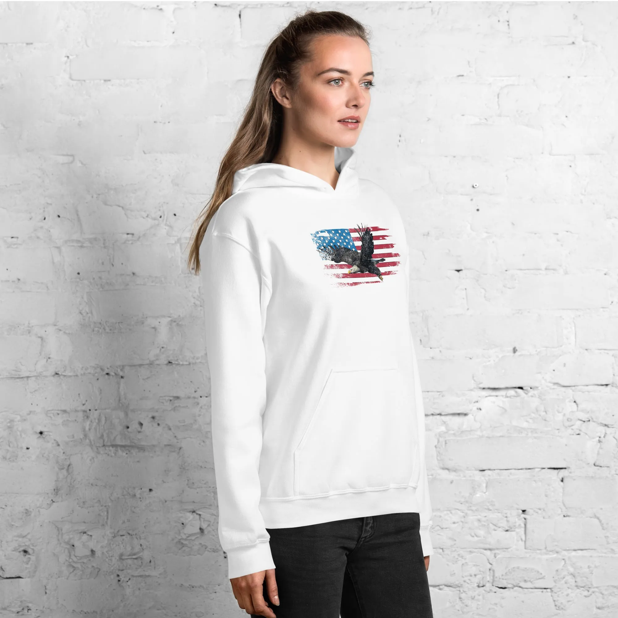 American Flag Hoodie Bald Eagle Sweatshirt