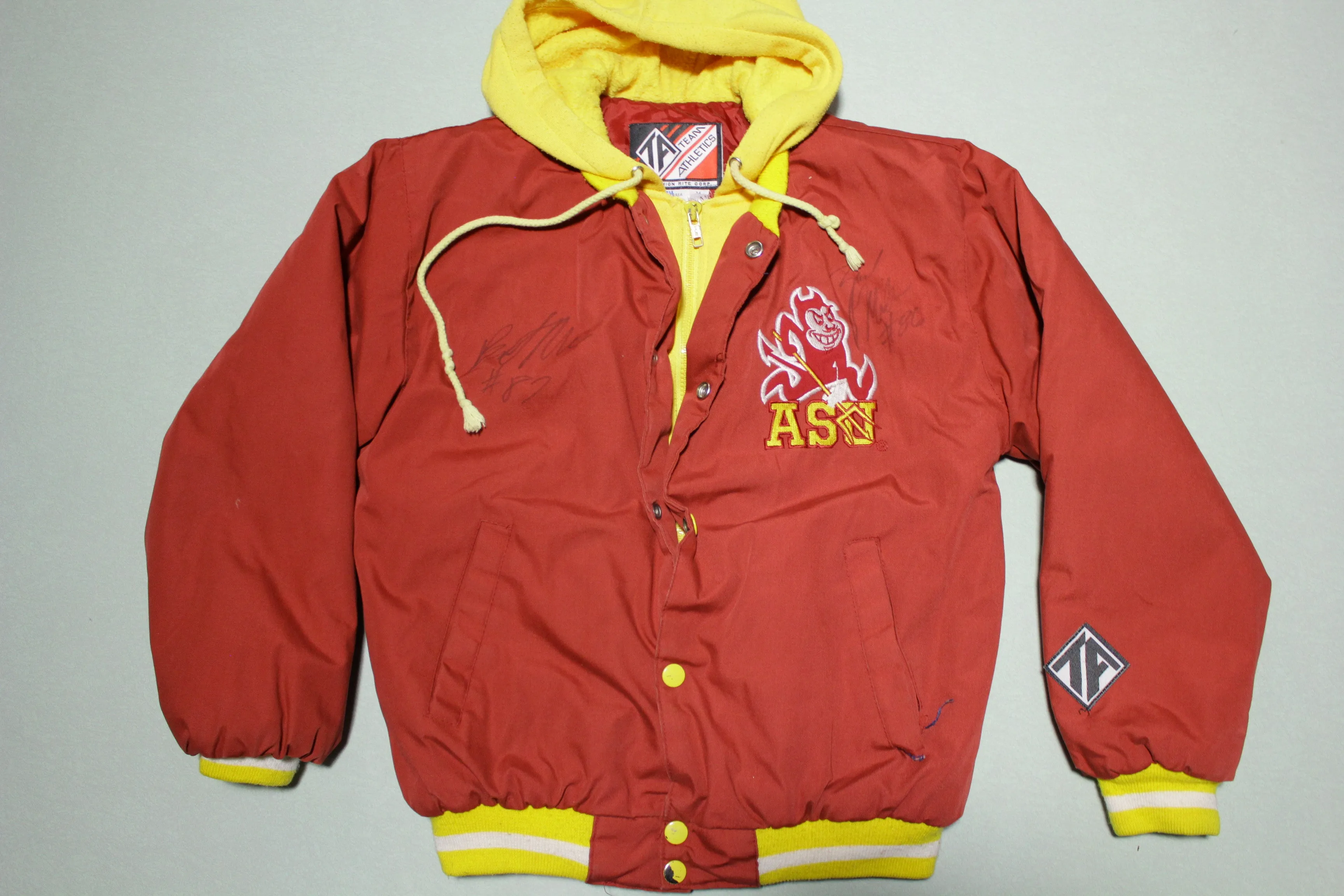 ASU Arizona State Vintage 90's Hoodie Hybrid Signed Team Jacket