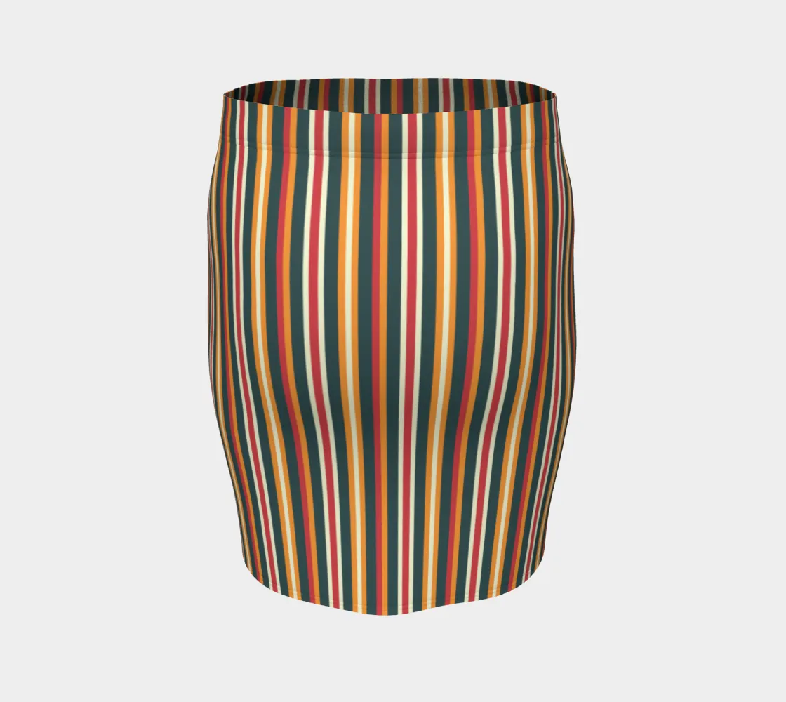 Autumn Stripes Fitted Skirt