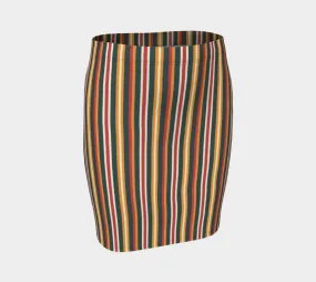 Autumn Stripes Fitted Skirt