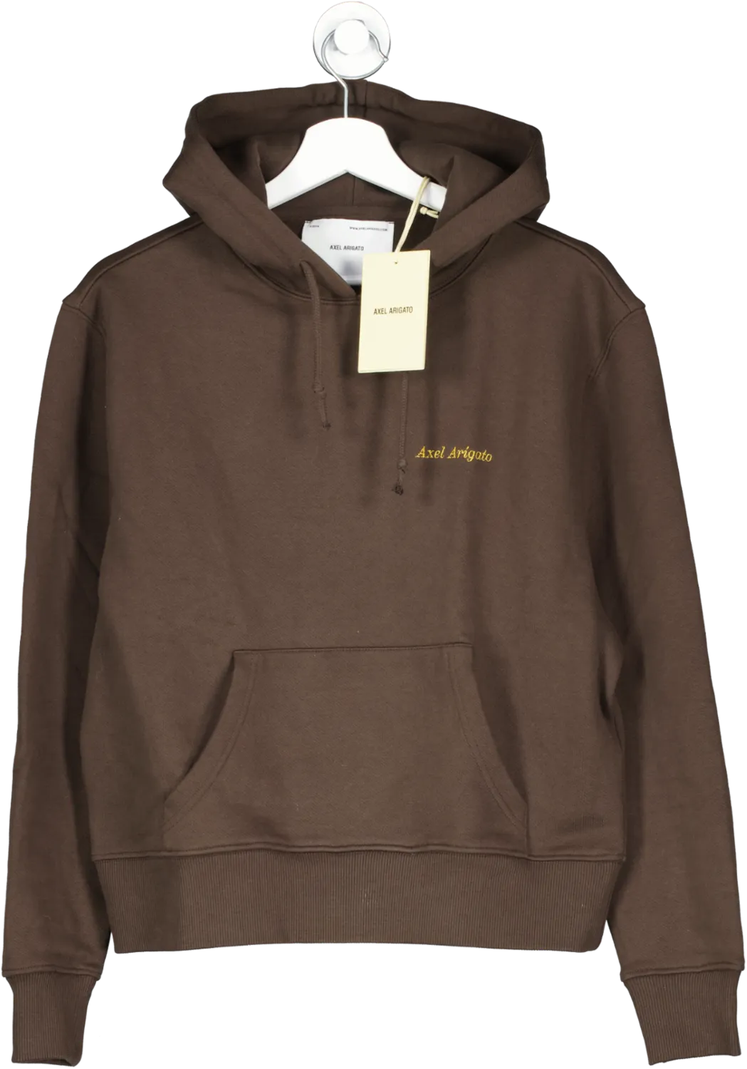 AXEL ARIGATO Deep Brown Trademark Gold Logo-print Hoodie UK S