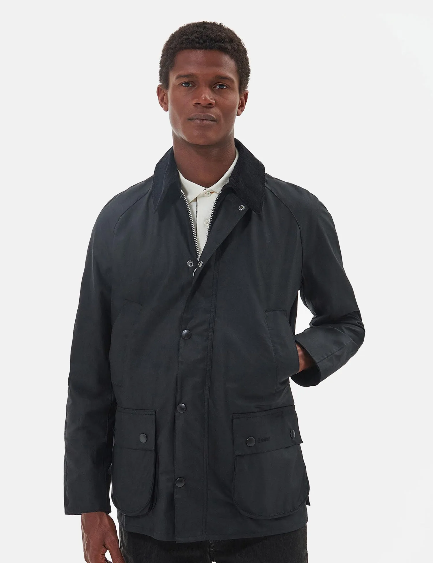 Barbour Ashby Wax Jacket - Black Classic Lining