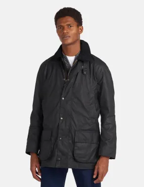 Barbour Ashby Wax Jacket - Black Classic Lining