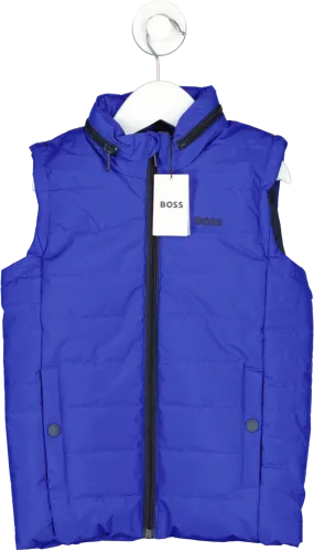 BOSS Blue Kids' Sleeveless Logo Hooded Puffer Jacket 6 Years