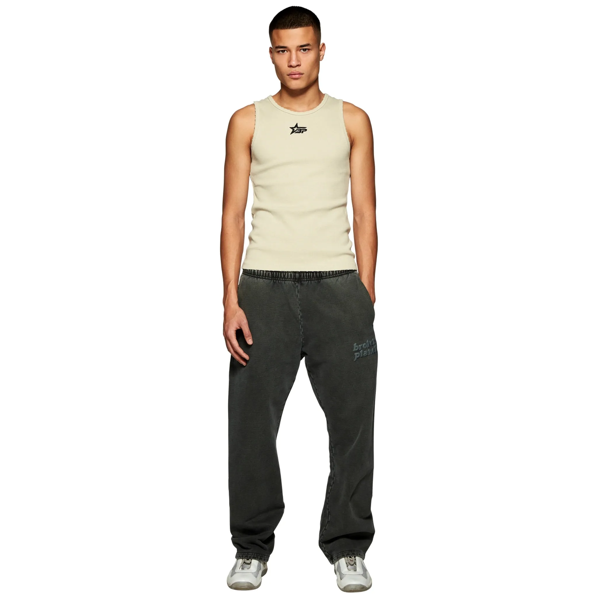 Broken Planet Basics Straight Leg Washed Soot Black Sweatpants