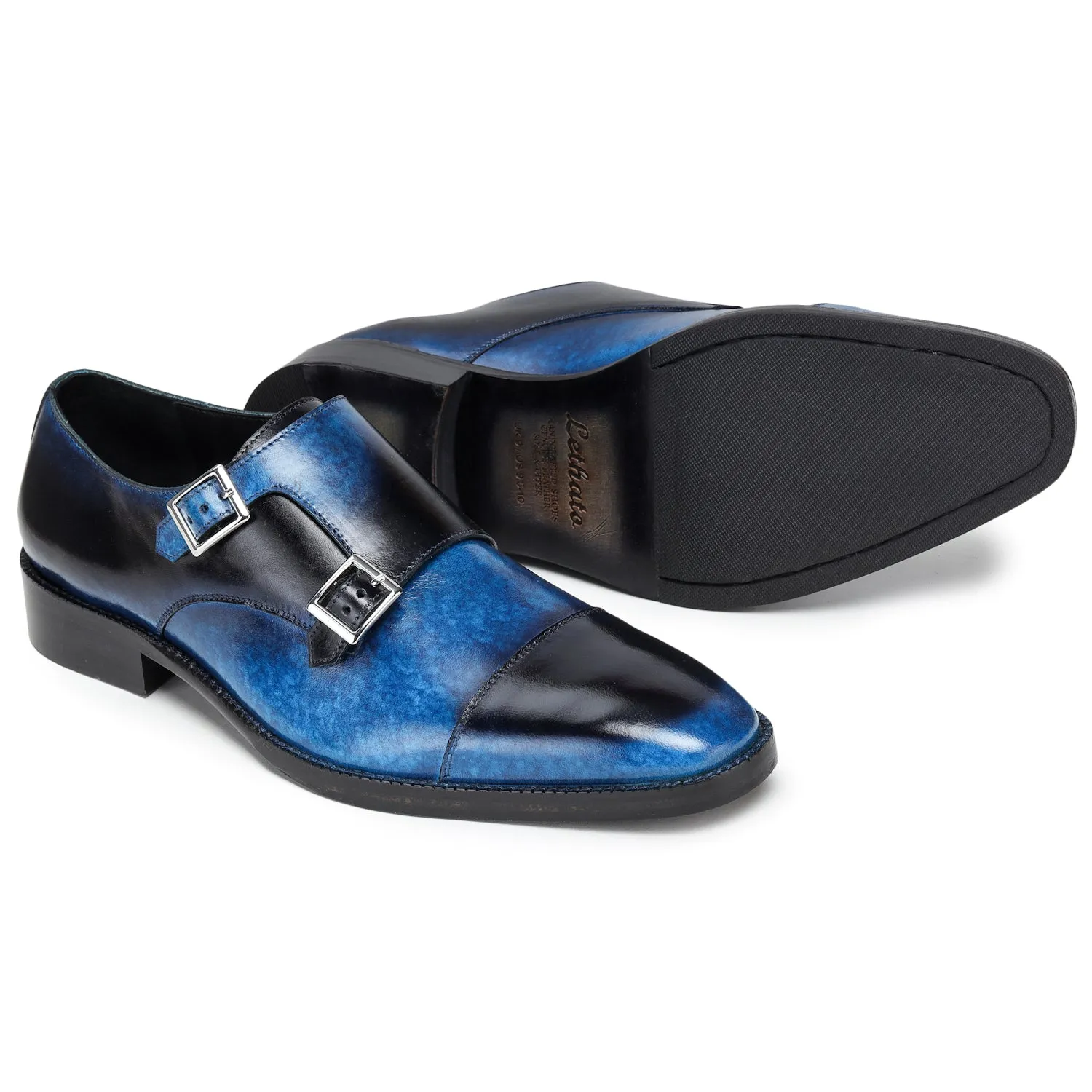 Captoe Double Monk Strap - Navy