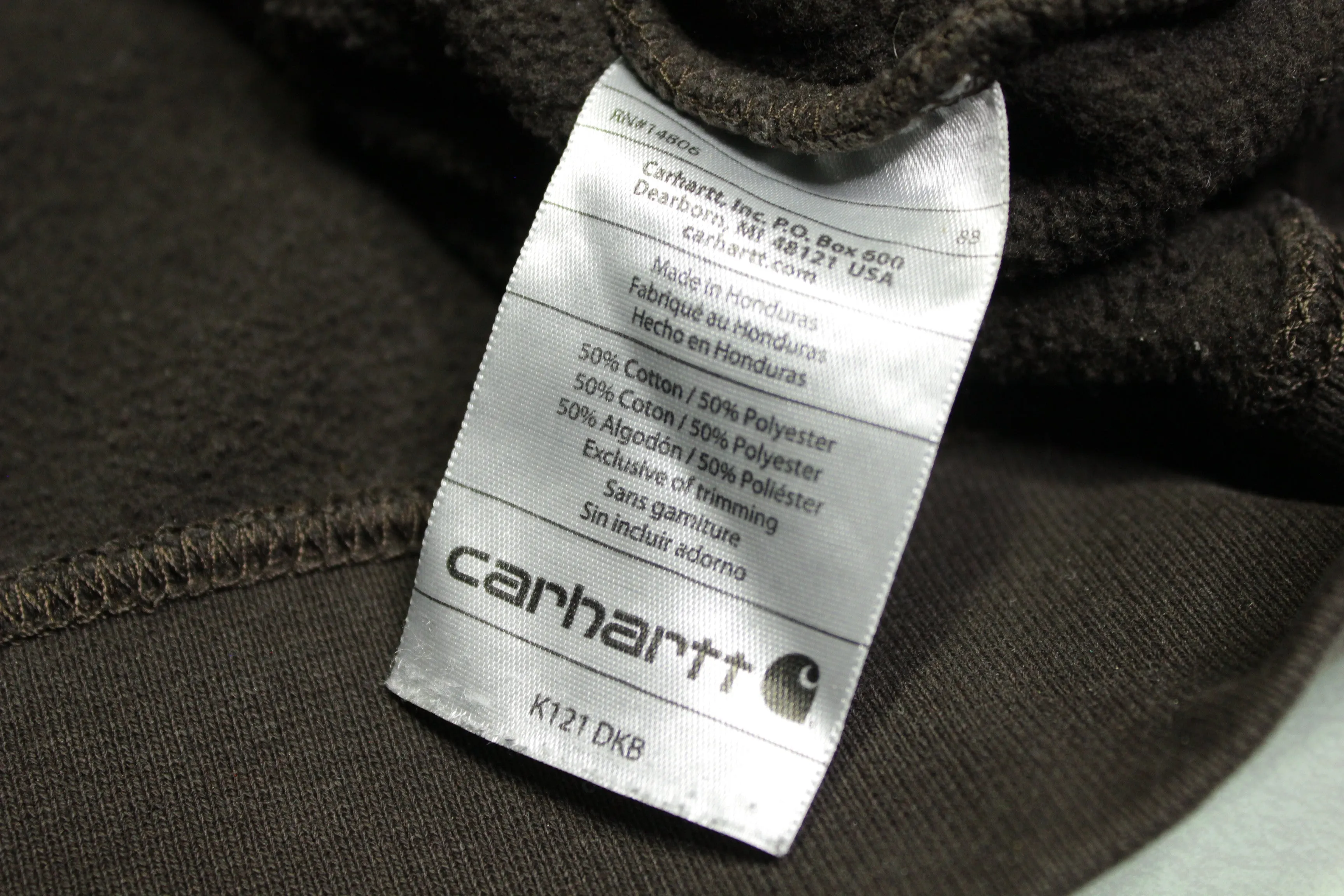 Carhartt K121 BLK DKB Black Pullover Construction Hoodie Sweatshirt