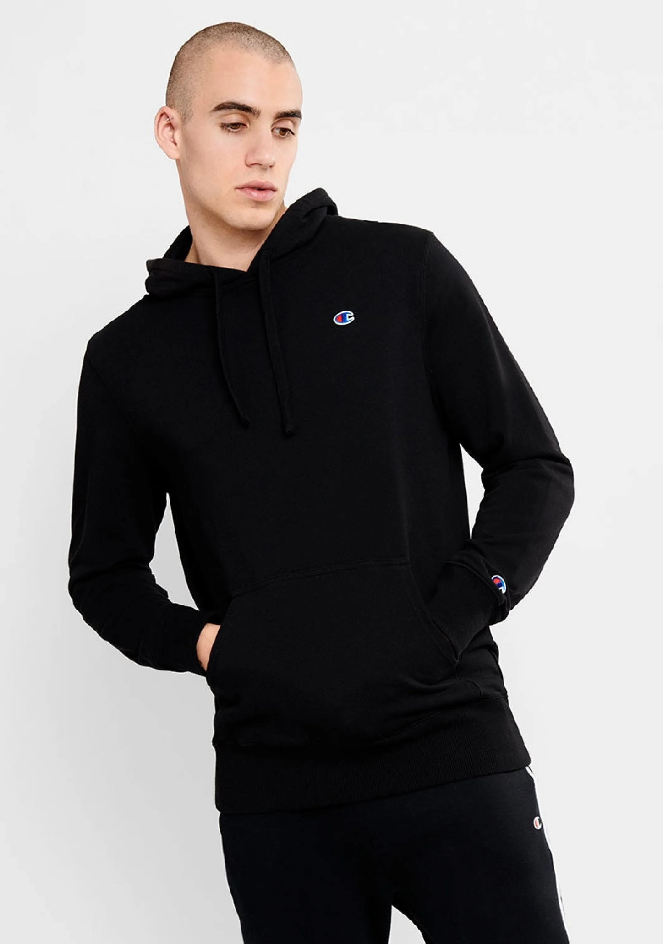 Champion Mens C Logo Hoodie <br> A1589H BLK