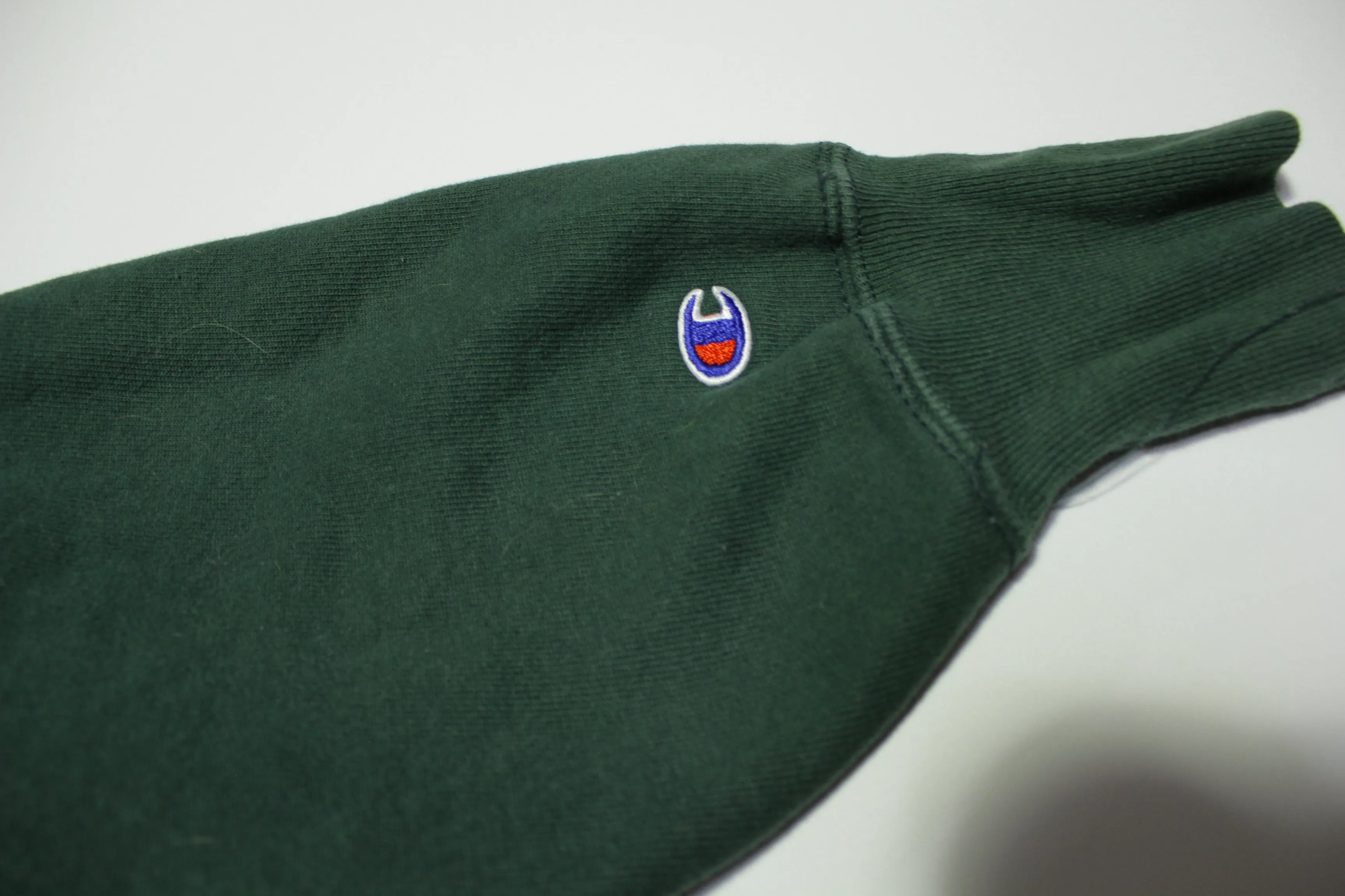 Champion Mid Nineties 90's Vintage Army Green Reverse Weave Hoodie Sweatshirt