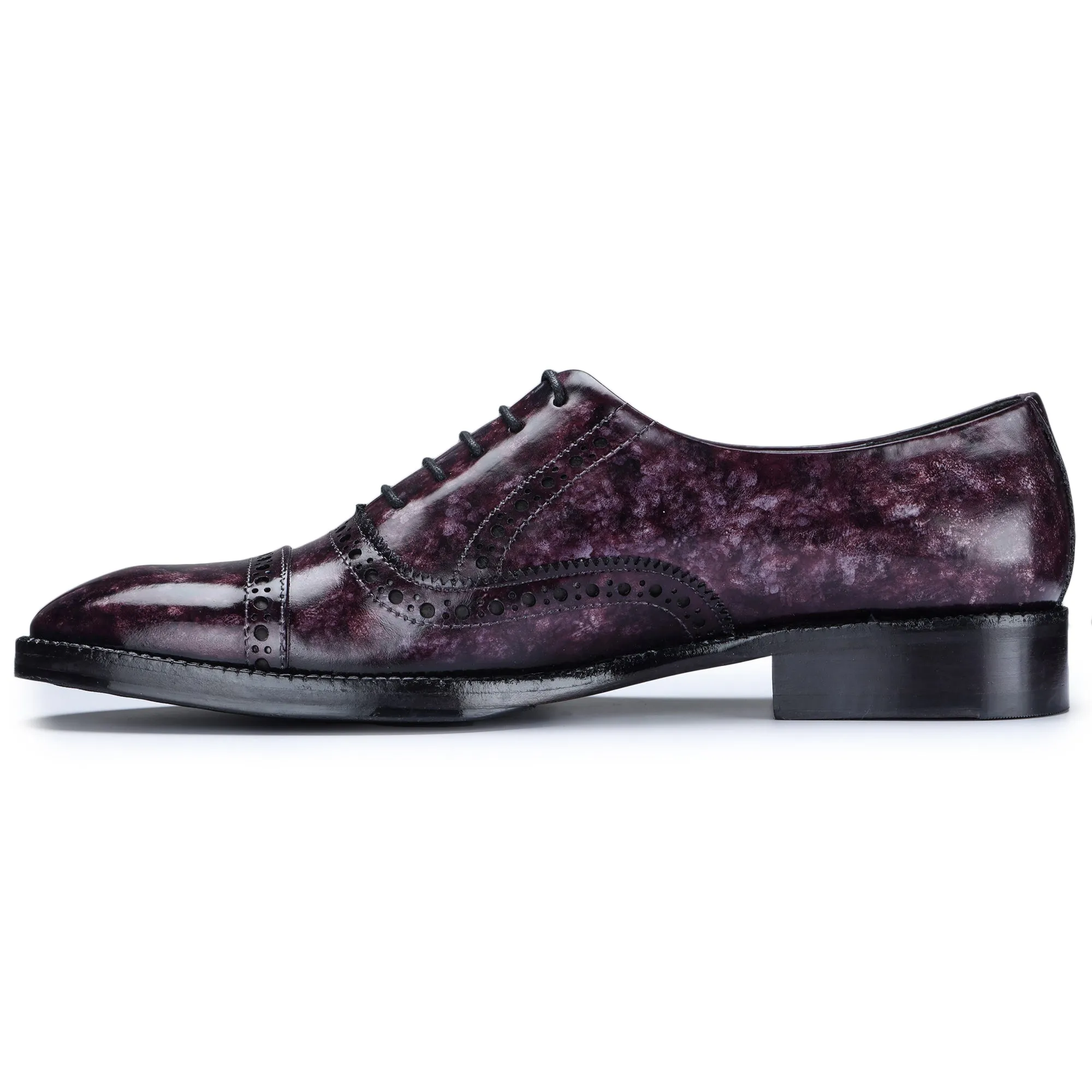 Classic Captoe Oxford - Purple