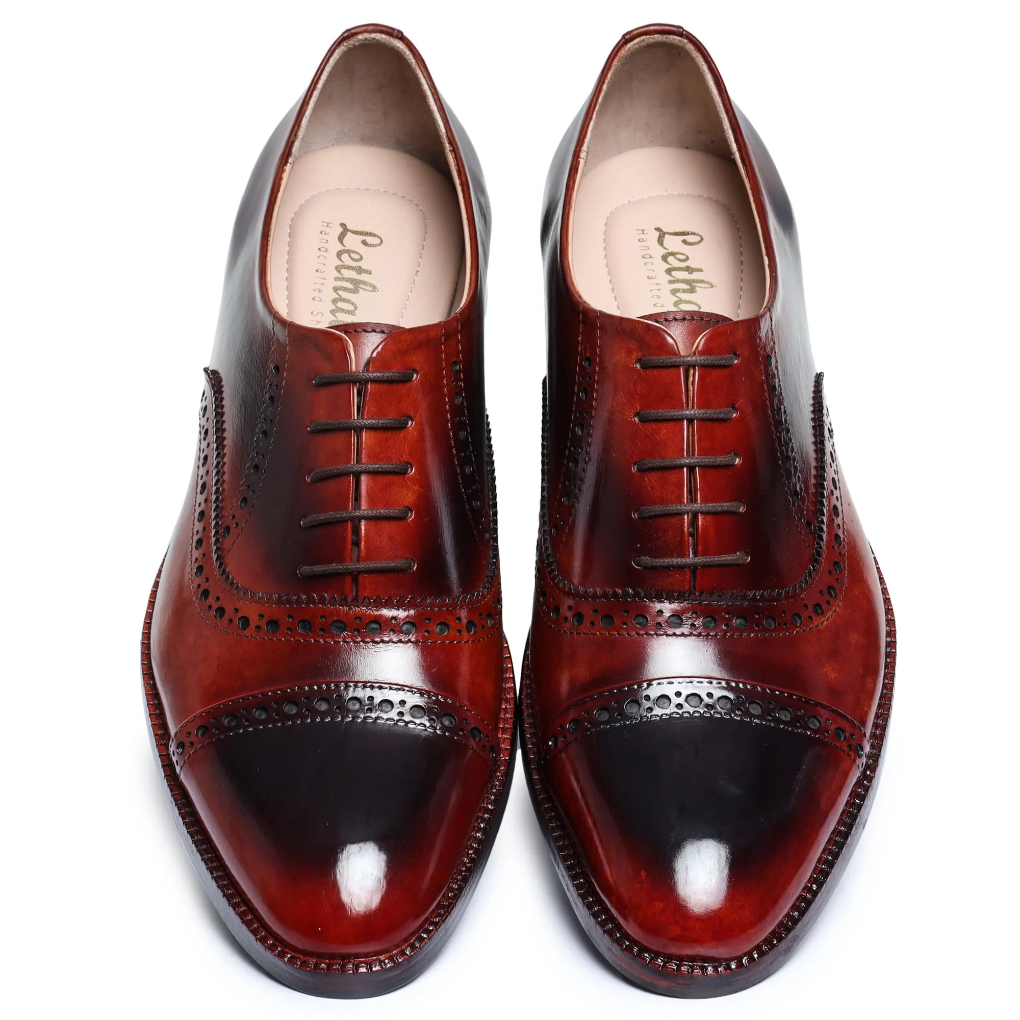 Classic Captoe Oxford - Red & Black