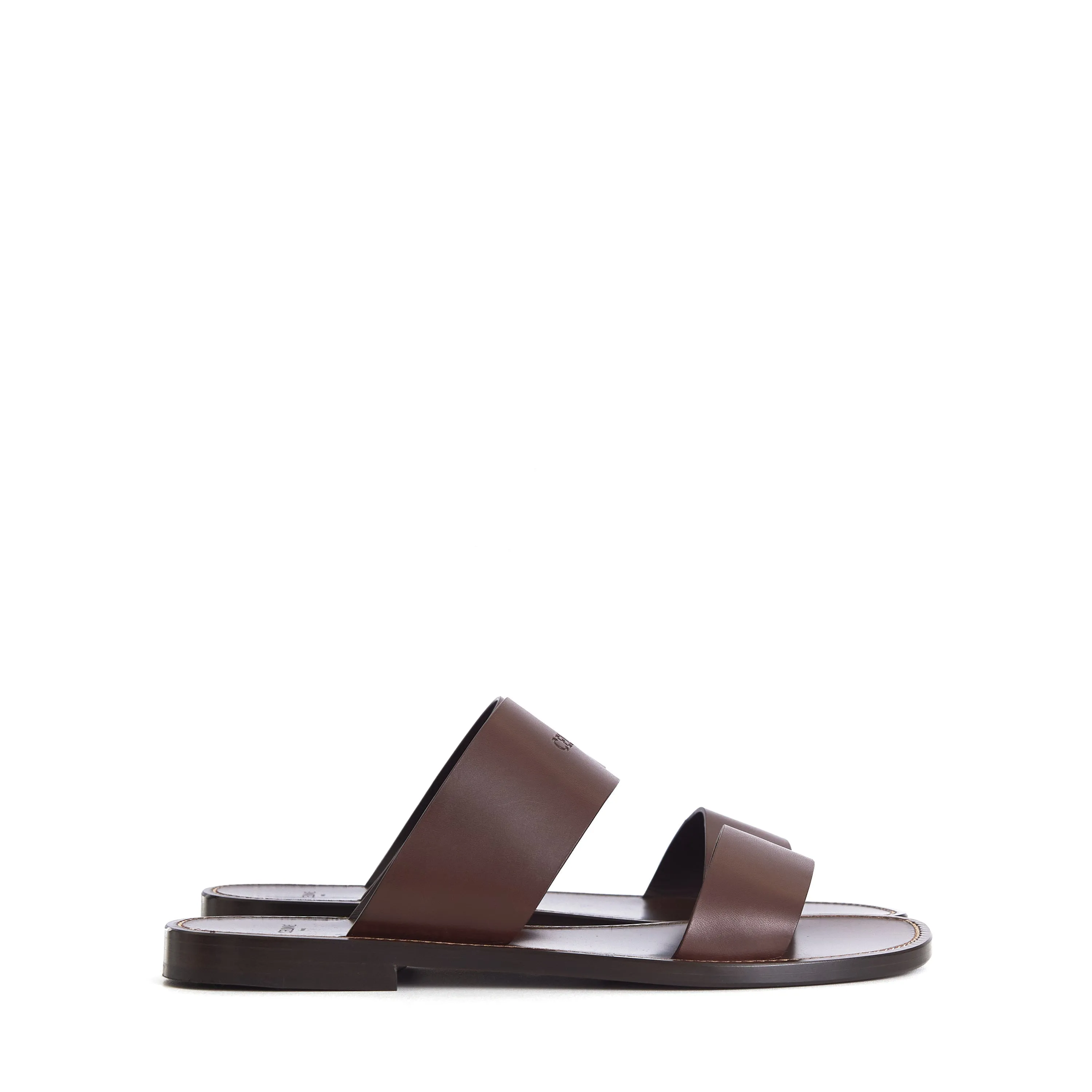 Dark Brown Calfskin Leather Sandals - Lerins Vegetal Tanning