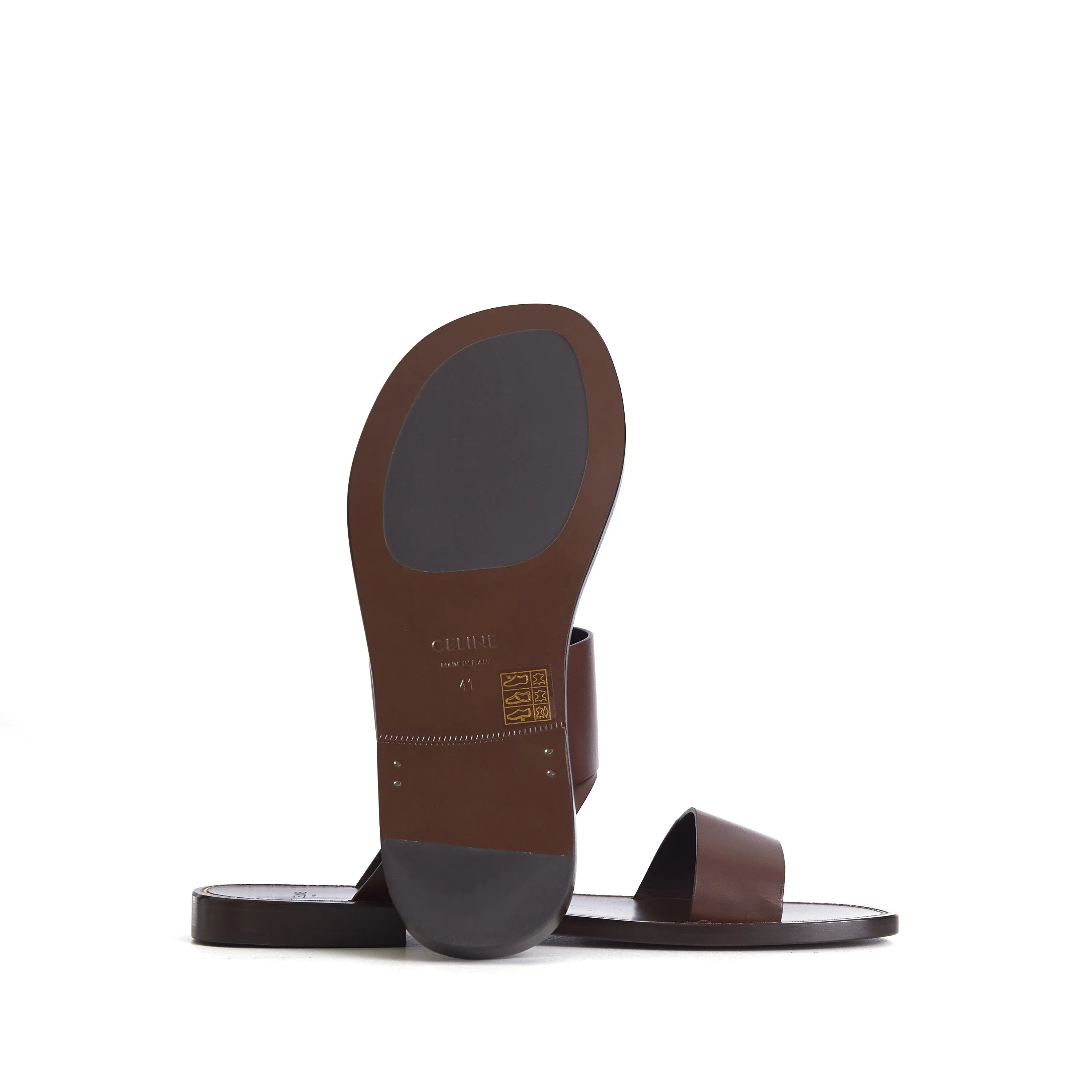 Dark Brown Calfskin Leather Sandals - Lerins Vegetal Tanning