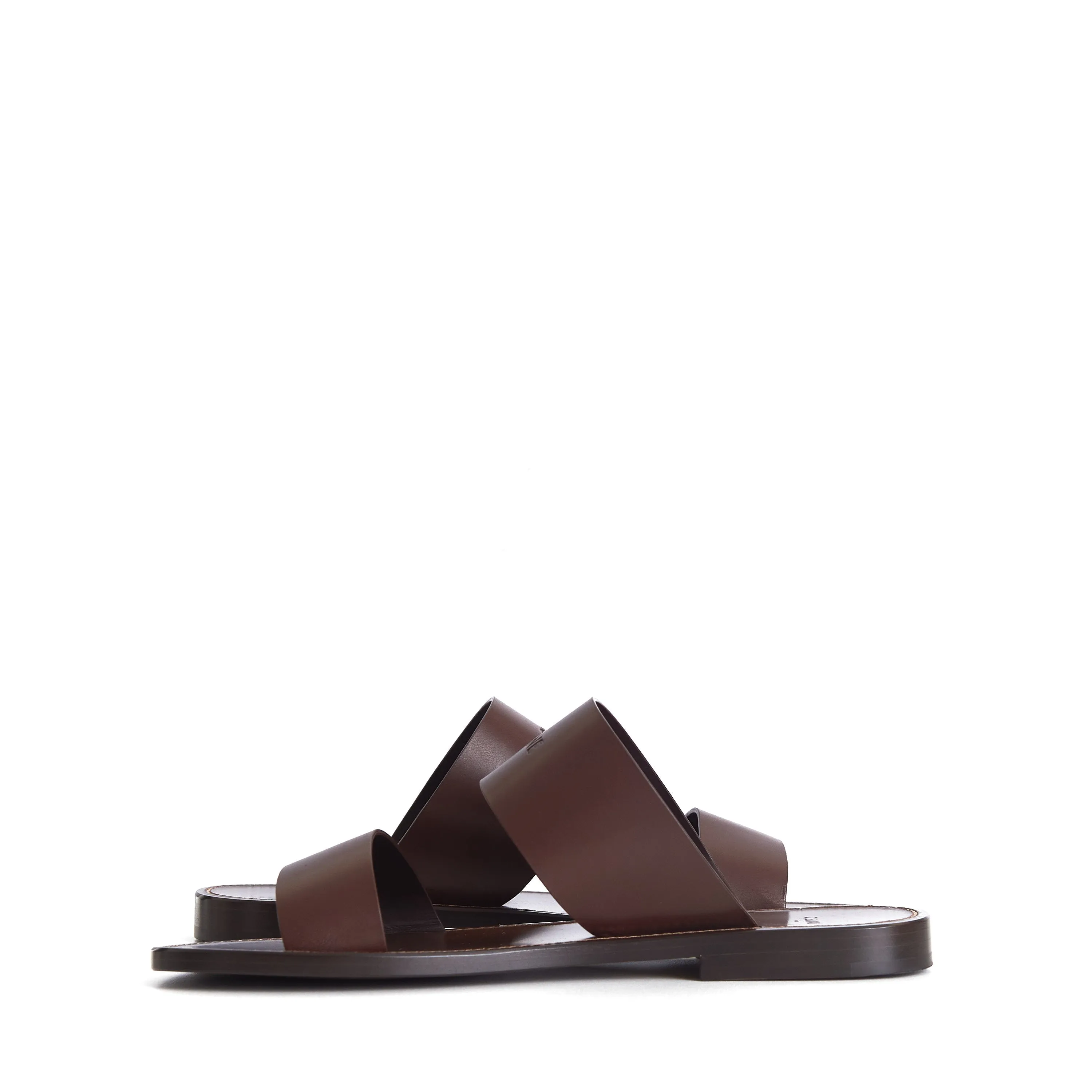 Dark Brown Calfskin Leather Sandals - Lerins Vegetal Tanning