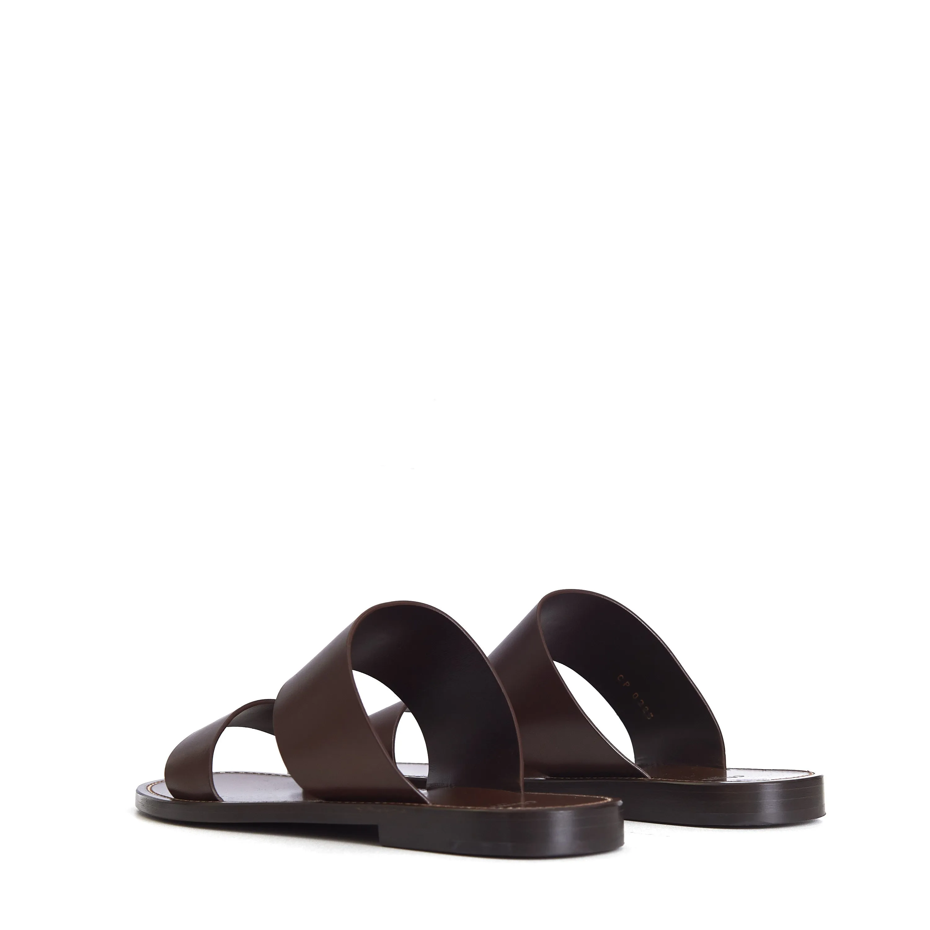 Dark Brown Calfskin Leather Sandals - Lerins Vegetal Tanning