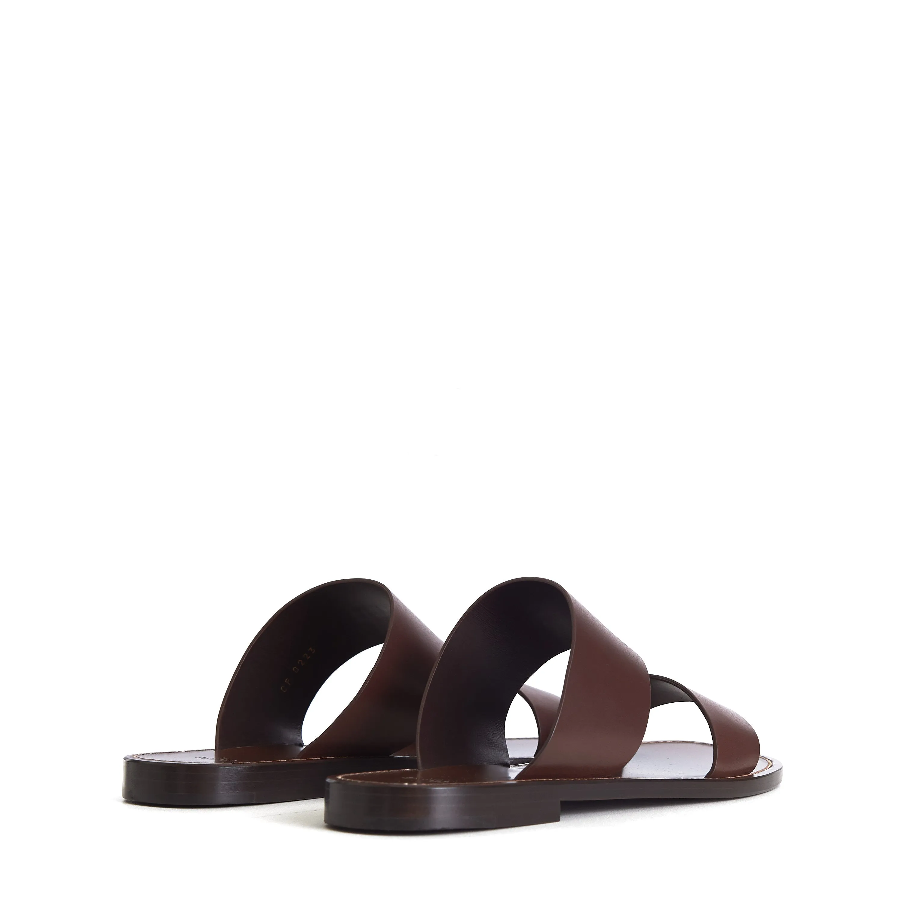 Dark Brown Calfskin Leather Sandals - Lerins Vegetal Tanning