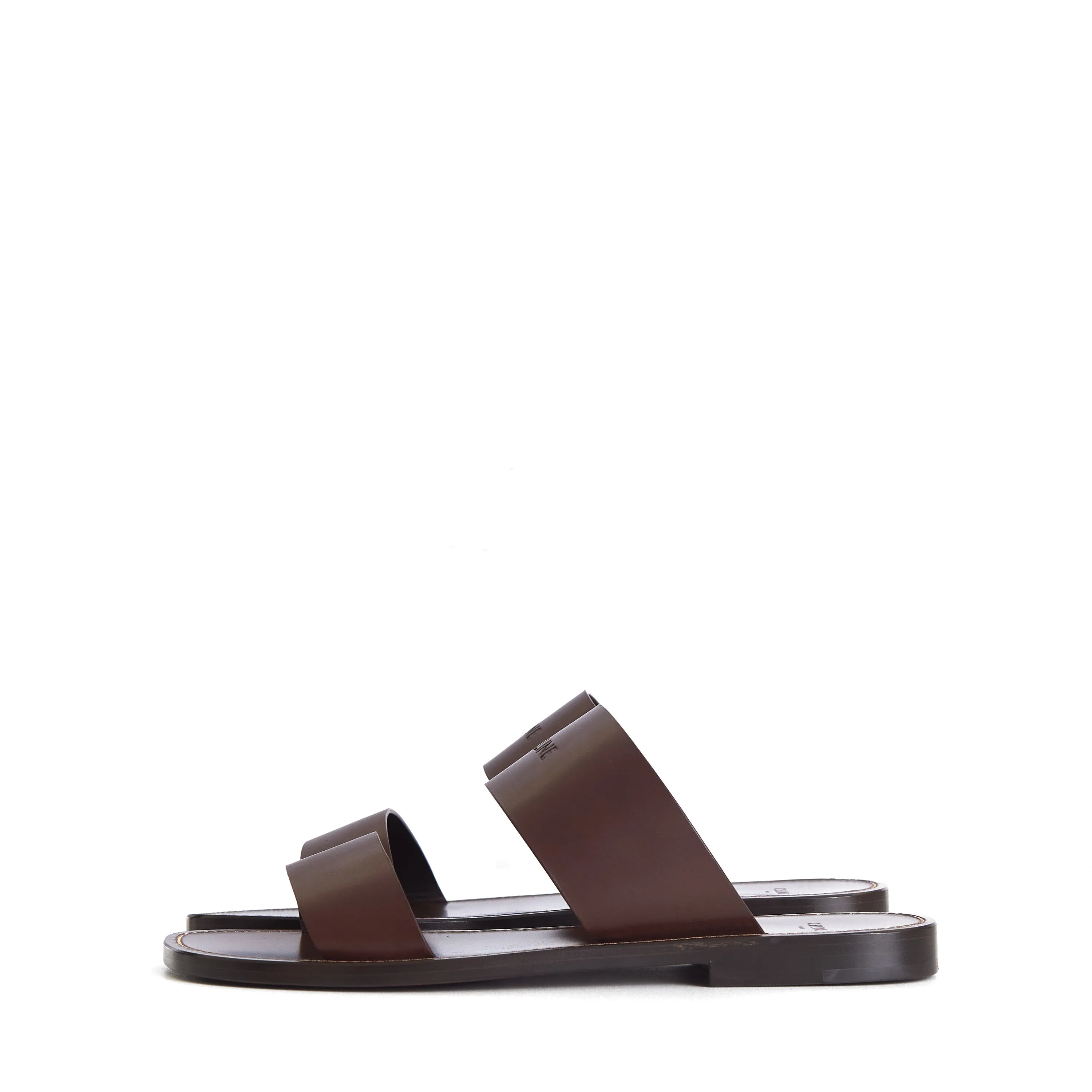 Dark Brown Calfskin Leather Sandals - Lerins Vegetal Tanning