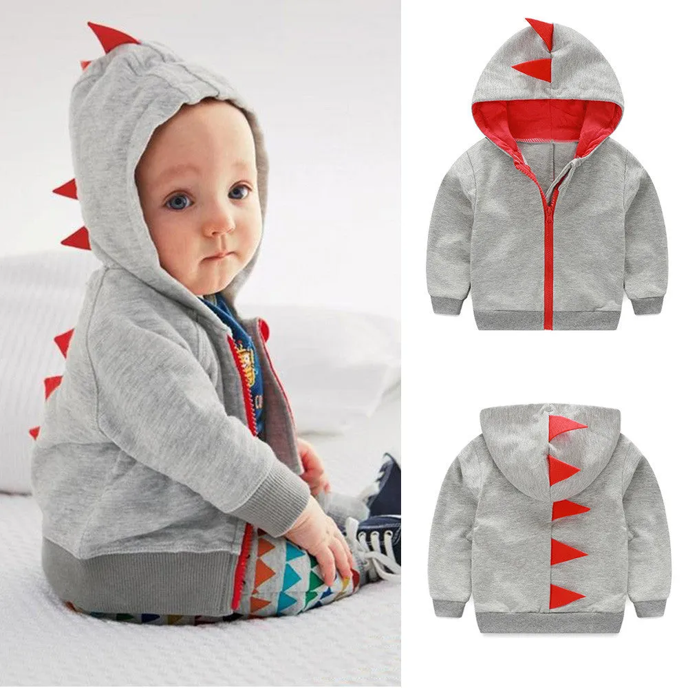 Dinosaur Zip Up Hoodie Sweatshirt