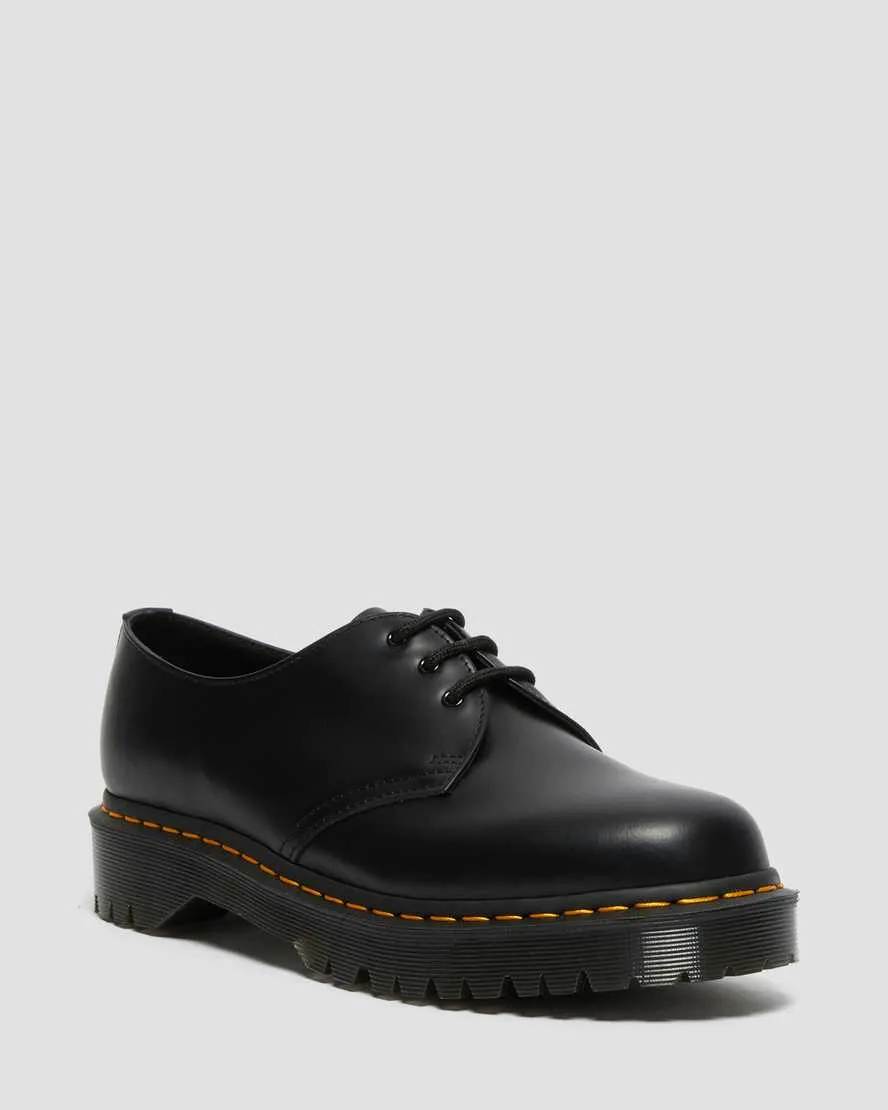 Dr. Martens UNISEX 1461 BEX BLACK SMOOTH LEATHER SHOES (Black)