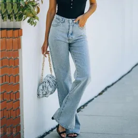 Elegant Vintage Loose Wide Straight Jeans