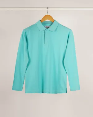 Full Sleeves Polo: Robin Egg Blue