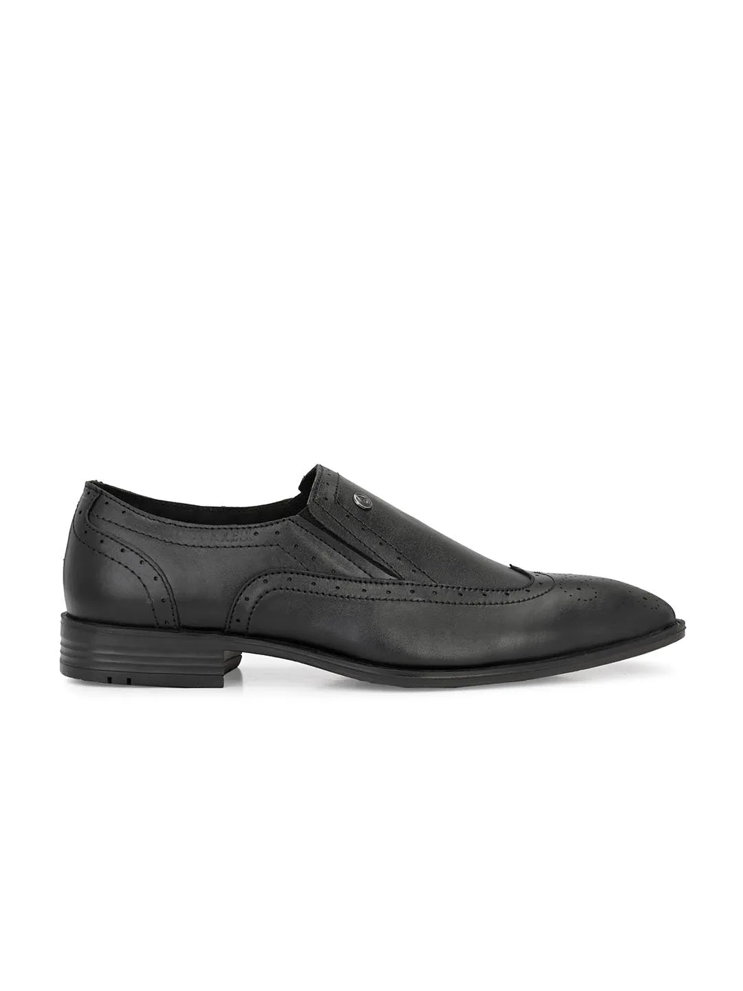 Genuine Leather Brogue Slip On Shoes