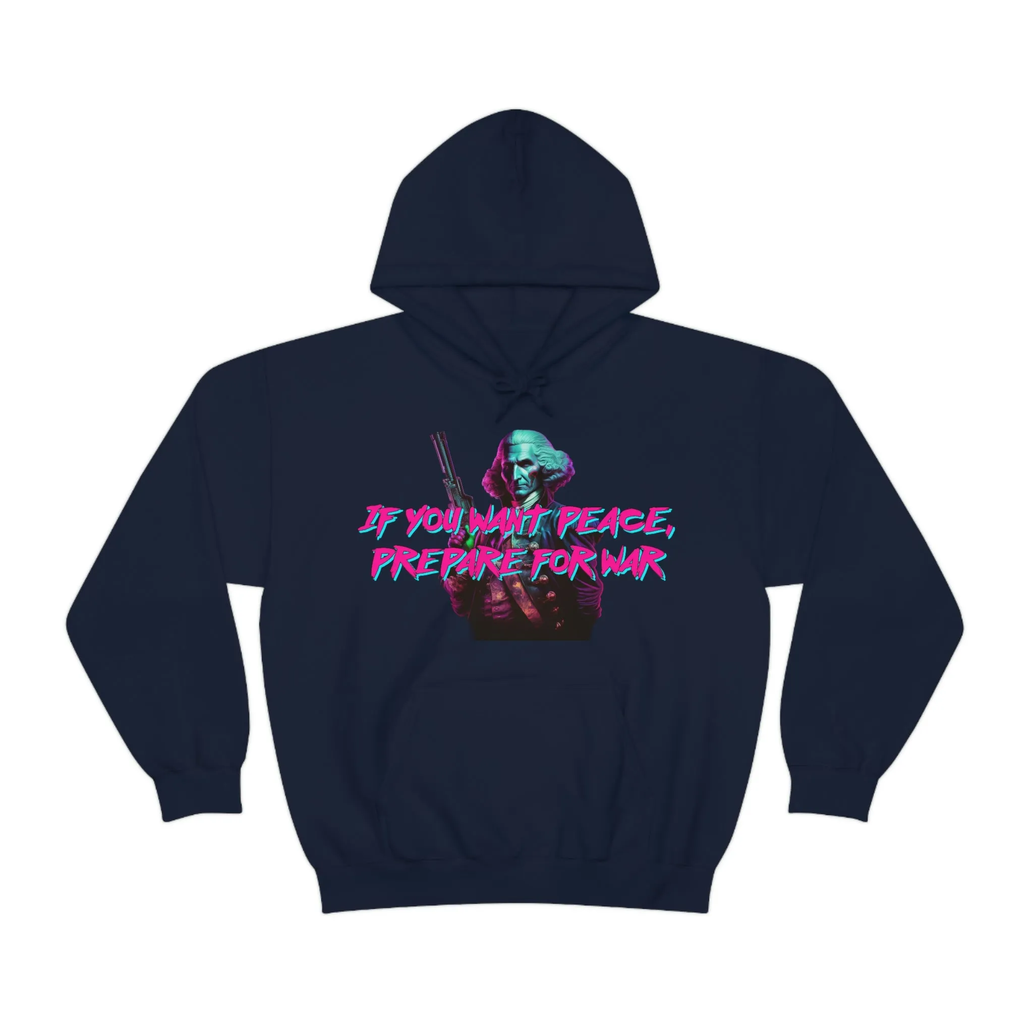 George Washington "Warrior" Synthwave Hooded Sweatshirt