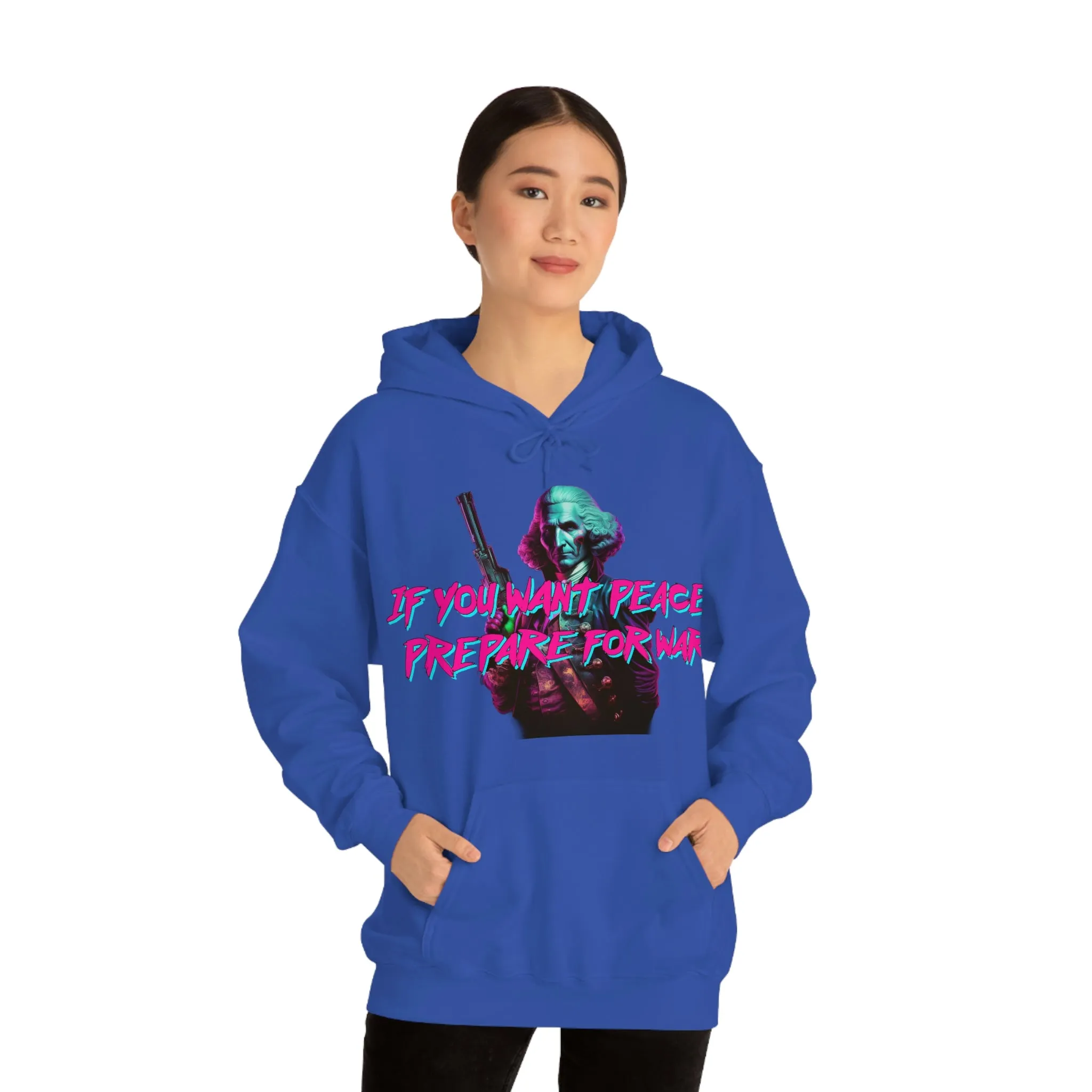 George Washington "Warrior" Synthwave Hooded Sweatshirt