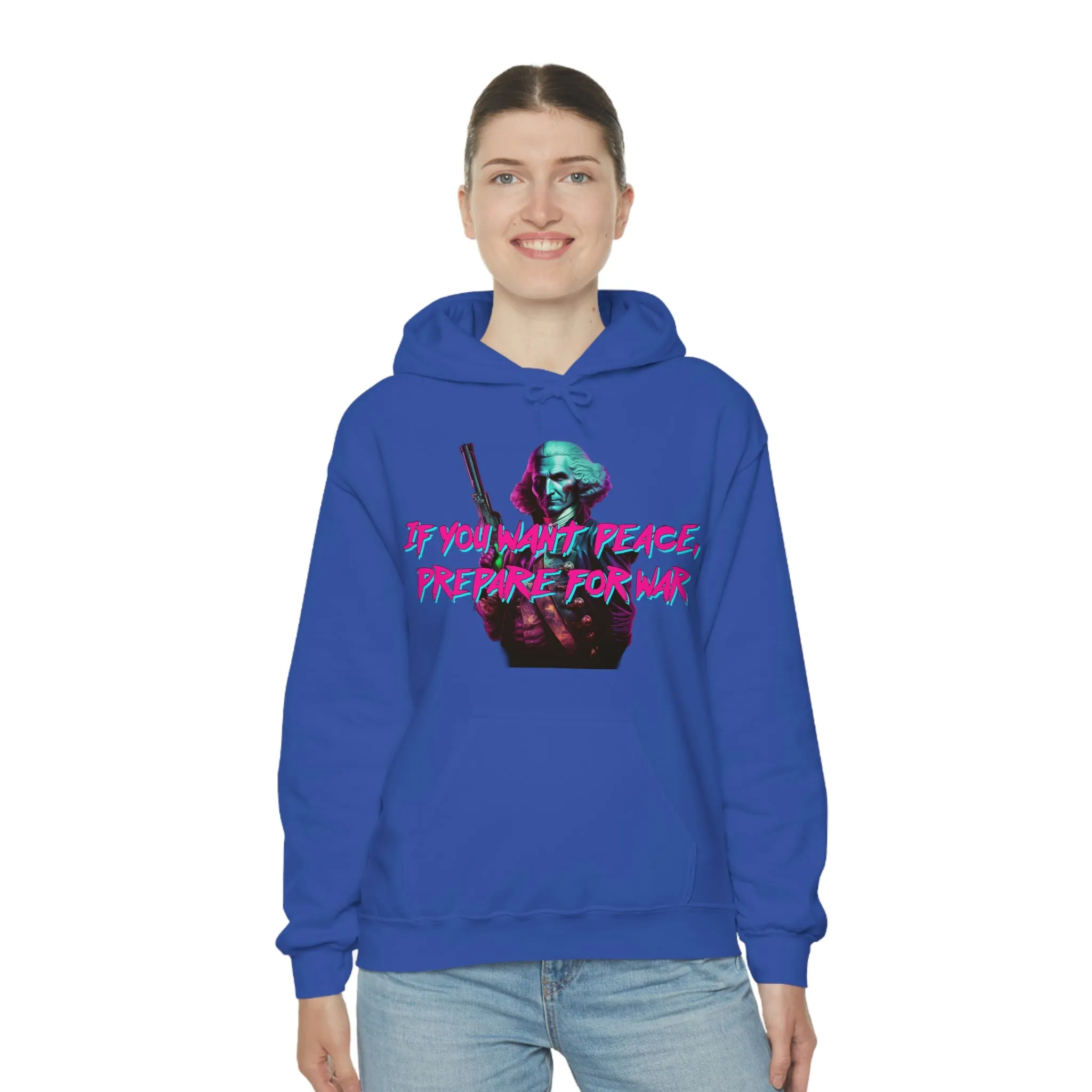 George Washington "Warrior" Synthwave Hooded Sweatshirt