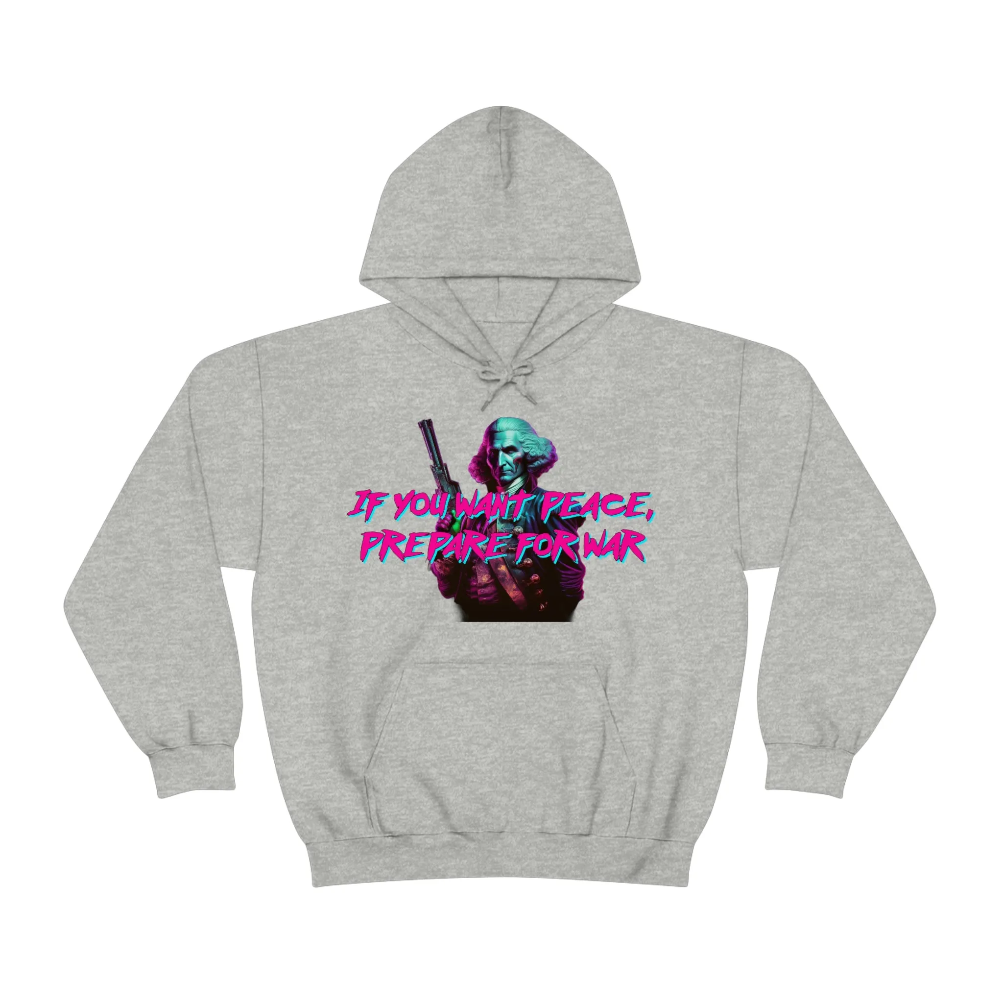 George Washington "Warrior" Synthwave Hooded Sweatshirt