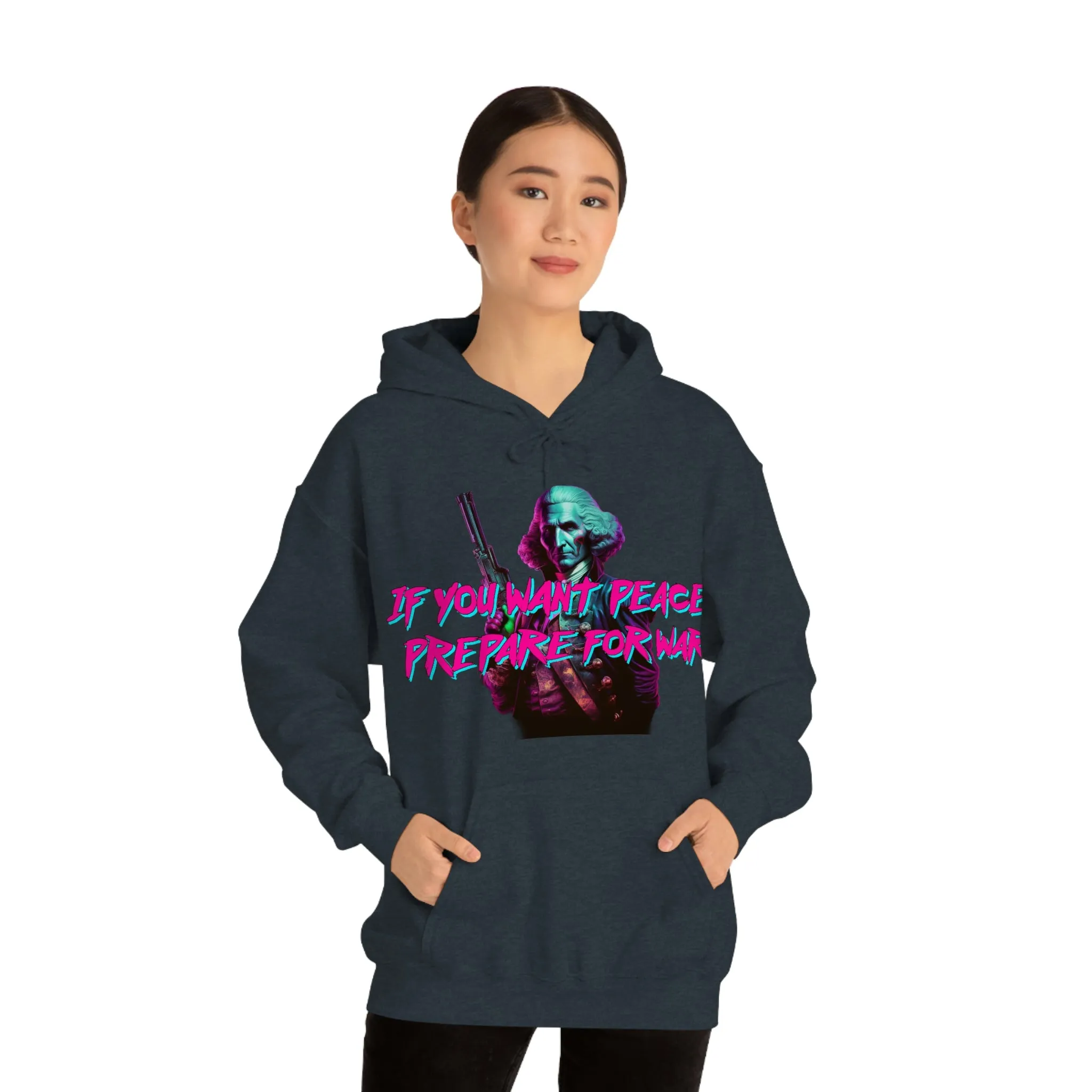 George Washington "Warrior" Synthwave Hooded Sweatshirt