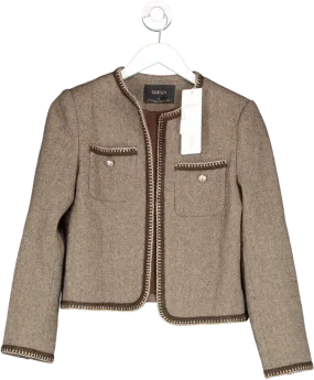 Goelia Retro Brown Washable Woolen Jacket UK S