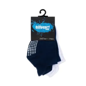 Grip Socks - Navy boys x 2 pack