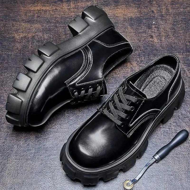 Handmade Men's Casual Shoes XCS403: Black Leather Dress Shoes