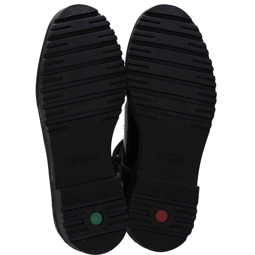 Kickers Lachly T-Bar Kids Black Shoes