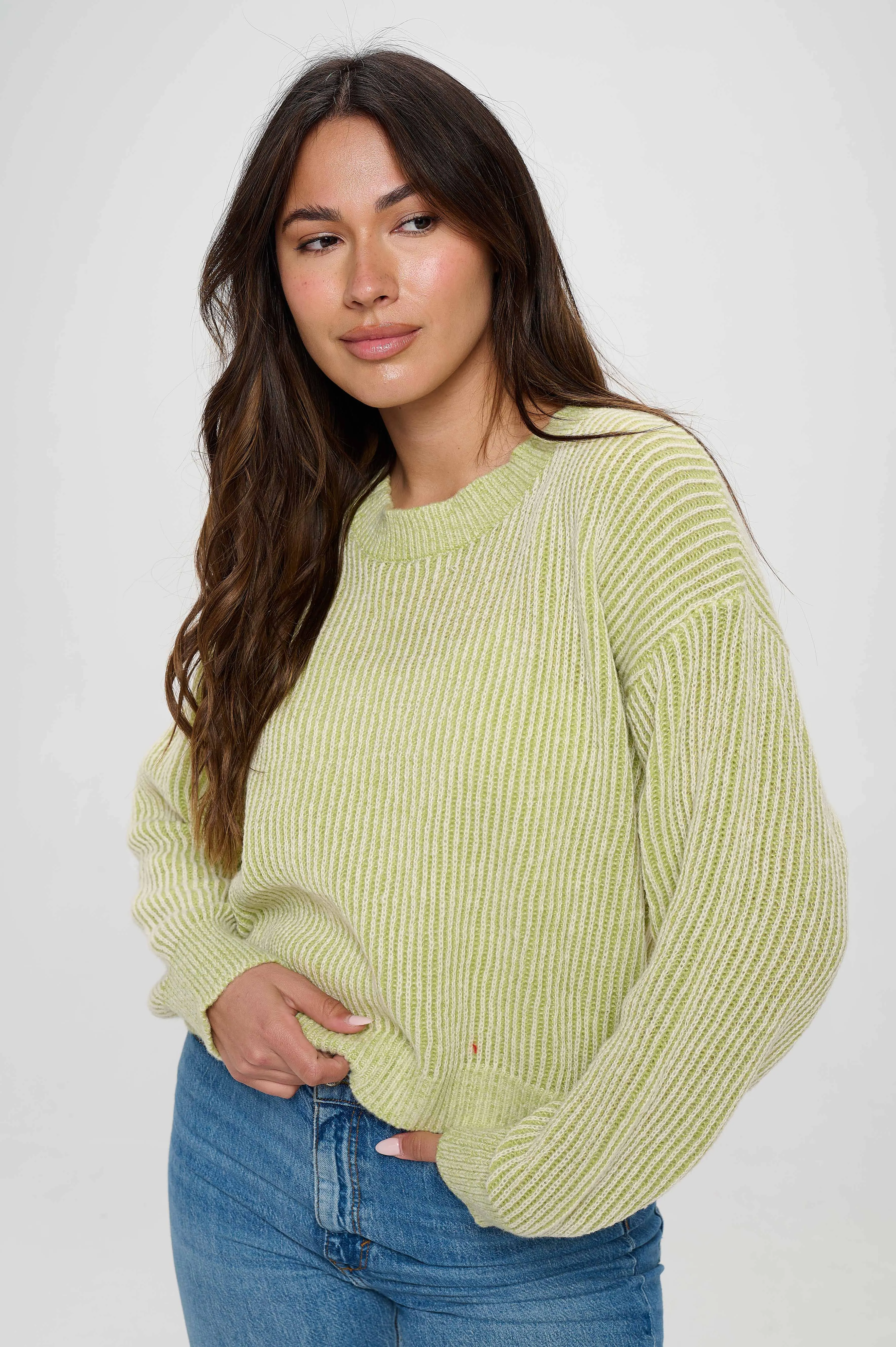 Lime Green Stylish Sweater Top