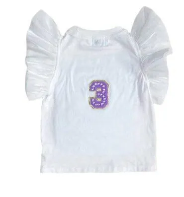 Lola and The Boys Birthday Girl Gem Ruffle Shirt