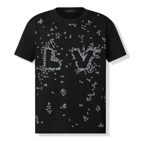 Louis Vuitton LV Spread Embroidery Black T Shirt