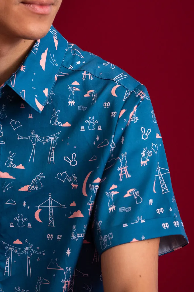 Men's Shirt - Blue Nightfall Bunnies