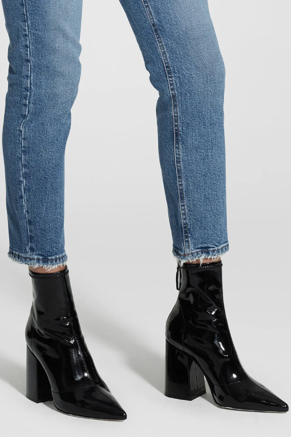 Midi Ankle Forum Blue Raw Hem Denim Jean