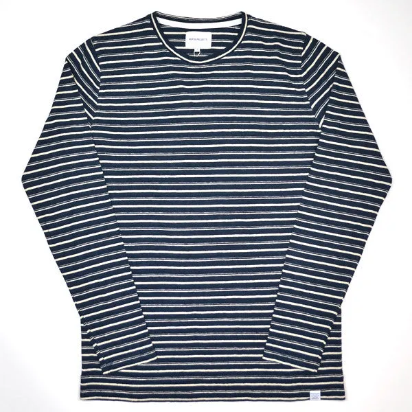 Norse Projects - Godtfred Hemp Stripe Long-Sleeve T-shirt - Navy